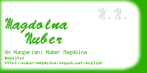 magdolna nuber business card